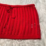 Edikted  Leola Ladder Knit Mini Skirt Red L Photo 5