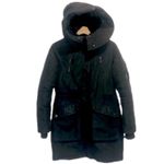 BCBGeneration BCBG Black Parka XS Mid-Length Faux Fur Hood Designer Luxury Puffer Coat Jacket Photo 3