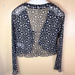 Free People Marne Women's Black Star Print Sheer Mesh Tie Front Boho Coquette Photo 8