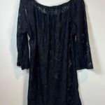 J. VALDI Womens Floral Crochet Lace Tunic Swim Cover Up Dress Black NEW Sz Large Photo 8