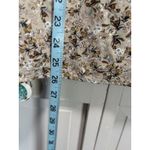 st. john's bay St Johns Bay Brown/Cream Floral Rayon Blouse V Neck 3/4 Sleeve Size M Flowy Photo 3