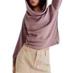 Free People  Hazy Heart Thermal Off The Shoulder Sweater Mauve Long Sleeves XS Photo 0