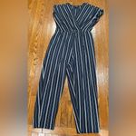 ECI  Navy and White Striped Jumpsuit Photo 2