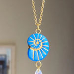 Handmade gold tone stainless steel boho chic beach quality glass beads necklace🌀🐚🌊 Photo 0