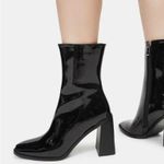 NWOT AZALEA WANG BLACK PATENT DON'T NEED YOU TONIGHT BOOTIES Size 10 Photo 3