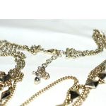 Source Unknown Nostalgic Layered Gold Tone Link Chains/ Diamond Shape Metal Beads 32" Necklace Photo 3