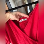 Abercrombie & Fitch Abercrombie Tall Linen mini wrap dress Puff short Sleeves tie front vneck Photo 3