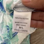 NWT FRANCESCA'S blue & white palm print swim‎ coverup tunic Size M/L Size M Photo 4