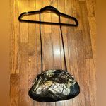 Vintage 80s Clemente Black & Silver Metallic Snakeskin Leathe Purse Clutch, RARE Photo 7