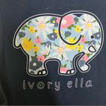 Ivory Ella  navy blue pretty florals tank top women’s size medium 100% cotton new Photo 3
