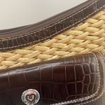 Brighton  Leather Woven Exterior Satchel Top Handle Bag Handbag heart charm Photo 11