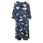 April Cornell Prairie Calico Faux Patchwork Midi Dress Size Xl Blue Photo 5