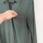 Forever 21 Women's Button Up Blouse Geometric Print Long Sleeve Top Size Large Photo 2