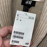 H&M Knit Sweater Dress w “Wrap” Neck Shawl Collar 3/4 Sleeves Tan Women’s M Photo 6