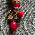 Chico's New NWT Red Gold Stacked Bead Necklace Photo 4