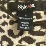 . 𝅺- Style &Co Leopard Print Knit Open Front Cardigan, Small Photo 3