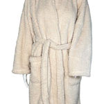 Pottery Barn  Robe Womens Medium‎ Teddy Bear Fleece Plush Cozy Bath Lounging Photo 0