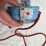 Anthropologie  Shibori Round Blue Dyed Leather Boho Crossbody Bag purse Photo 5