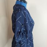 J for Justify  Navy Blue Arrow Business Casual Blouse Photo 3