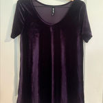 Agnes & Dora  Velvet Short Sleeve Everyday Tee Tunic Top in Deep Purple Sz XL Photo 0