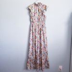 Baltic Born Kearny Light Blue Floral And Gold Ruffle Maxi Dress Photo 5