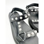 Stuart Weitzman Zoelie Crystal Ball Black Slingback Flatform Sandals Size 9 Photo 5