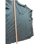 D & CO Denim Teal Short Sleeve Pullover V Photo 6