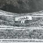 Crochet Long Sleeve Gray White Classic Pullover Shirt Soft Women Size Small Photo 3