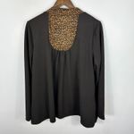 Simonton Says L Brown Leopard Trim Jacket Animal Print Glam Edgy Workwear Chic Size L Photo 1