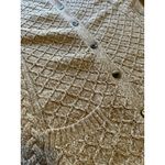 Lands' End  Oatmeal Brown Cable Knit Mock Neck Cardigan Sweater Size Small Preppy Photo 5