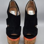 DV by Dolce Vit DV8 Dolce Vita Nimble Black Kid Suede Heels Platform Chunky Zip Up Cork Shoe 7.5 Photo 1