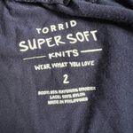 Torrid Super Soft High Neck Lace Insert Sharkbite Hem Tank Top 2X Women’s Blue Photo 2