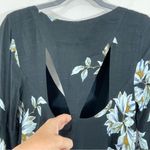 Free People Wanderer Boho Bell Sleeve Mini Dress Size SMALL Charcoal Gray Blue Photo 5