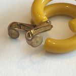 Vintage Japan Goldenrod Yellow Classic Hoop Clip On Earrings Photo 5