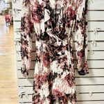 IRO Garden Floral Ruffle Surplice Neck Midi Wrap Dress Red/White Women 38 / US 6 Photo 0