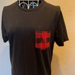 Old Navy  Buffalo Plaid Black Pocket Tee Size Small Photo 1