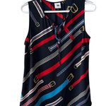 CAbi 5736 Hold Up Faye Sleeveless Winding Belt Small Equestrian Blouse Top Small Photo 0