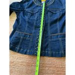 Darling Womens Ruby Rd Jean Jacket 6 Petite Blue Dark Denim Braided Edge Grommet Photo 3