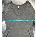 Free People  Drippy Thermal Sunset Park Distressed Hi Low Gray Oversized Top XS Photo 7