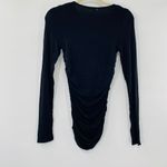 Free People NEW Bella Black Lace Up Front Ruched Long Sleeve Top Sm Whimsygoth Photo 2