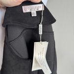 Solitaire NWT  Black Faux Suede Peplum Chevron Fringe Blazer Womens L Preppy Photo 5