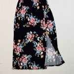 PaperMoon  Black Maxi Dress with Pink and Blue Floral Pattern Photo 3