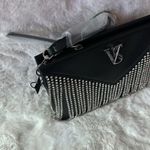 PINK - Victoria's Secret Victoria Secret Small Black Crossbody Purse Faux Leather Rhinestone Fringe Photo 5