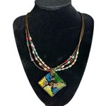 Mixed Material Boho Necklace Costume Jewelry Multi Photo 0