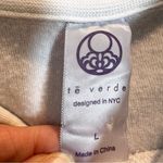 Te Verde Tie Dye Hoodie Sweatshirt Women's Size Large Blue White Long Sleeve Photo 2