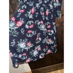 Banana Republic  Women's Dress Sz Petite Medium M Navy Floral Flare‎ Midi Photo 4