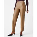 Spanx Faux Leather Slim Straight Leg Pants Toffee Size XL NEW Photo 1
