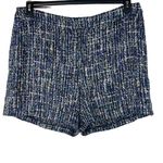Charter Club SZ 18 Tweed Shorts High-Rise Lined Color Therapy Navy Blue Pockets Photo 0
