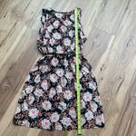 Aina‎ Be Floral Sleeveless Dress with Belt Size Medium Black Photo 3
