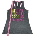 Lorna Jane  ‘Be The Good’ Racerback Ribbed Singlet Tank in Gray Size Medium Photo 7